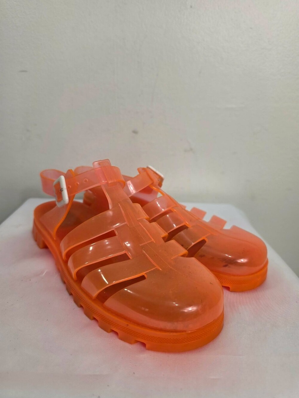 JuJu Translucent Orange Chunky Sole Sandals